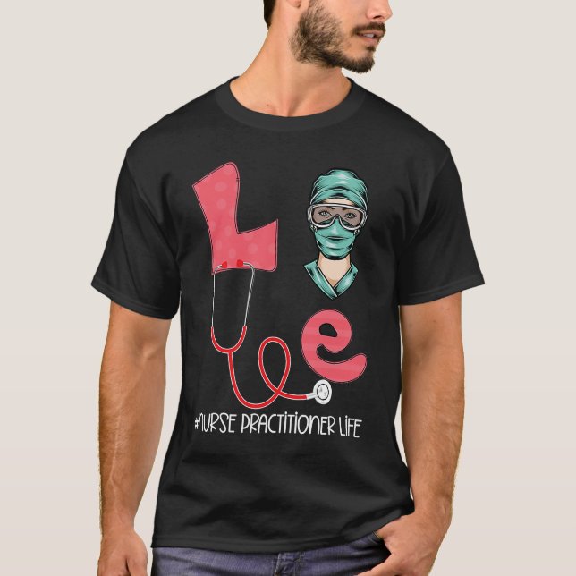 Alla hjärtans dag Heart Stethoscope Nurse Funny Va T Shirt (Framsida)