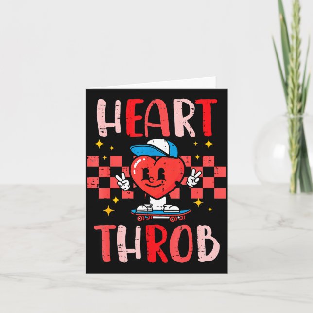 Alla hjärtans dag Heart Throb Skateboard Söt Småba Kort (Framsida)