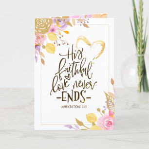 Alla hjärtans dag Hearts and Flowers Bible Verse Helgkort