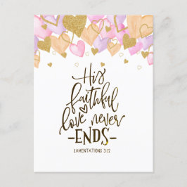 Alla hjärtans dag Hearts and Flowers Bible Verse Vykort