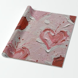 Alla hjärtans dag Hearts Art Print Wrapping Papper Presentpapper