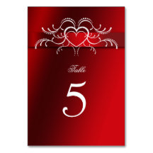 Alla hjärtans dag, Hearts, Bröllop, Bordsnummer