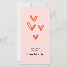 Alla hjärtans dag Hearts Cocktail Party-inbjudan