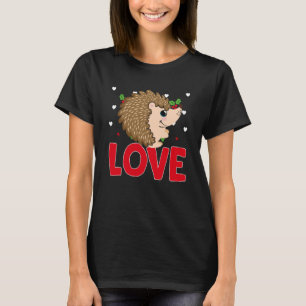 Alla hjärtans dag Hearts Kärlek Hedgehog Animal Wo T Shirt