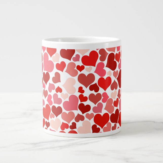 Alla hjärtans dag Hearts Mönster Jumbo Mugg (Framsidan)