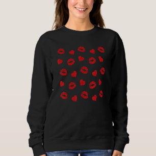 Alla hjärtans dag Hearts och Lipstick Kiss Marks C T Shirt