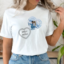 Alla hjärtans dag Hearts Personlig Photo & Namn T Shirt
