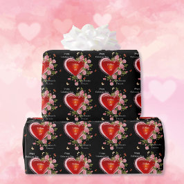 Alla hjärtans dag Hearts Ro Lägg till Namn Presentpapper