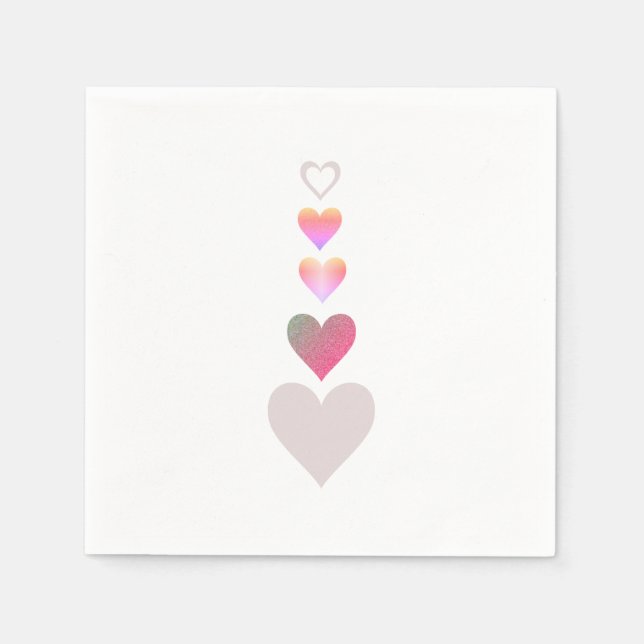 Alla hjärtans dag Hearts Simple Cute Mönster Pappersservett (Framsidan)