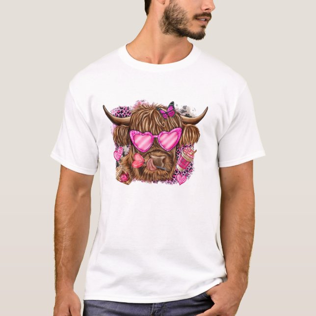Alla hjärtans dag Highlandko T Shirt (Framsida)