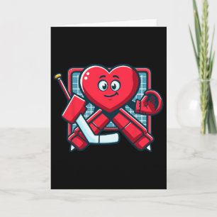 Alla hjärtans dag Hjärt Is Hockey Målvakt Spelare  Kort