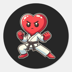 Alla hjärtans dag Hjärt Karate Taekwondo Mma Strid Runt Klistermärke