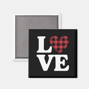Alla hjärtans dag Hjärt Rutig Kärlek Magnet