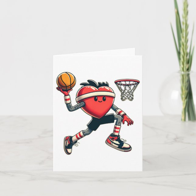 Alla hjärtans dag Hjärt Sketll Slam Dunk Lagspelar Kort (Framsida)