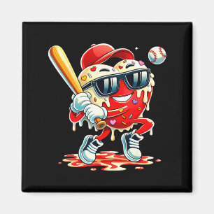 Alla hjärtans dag Hjarta Baseball Drip Glass Pojka Magnet
