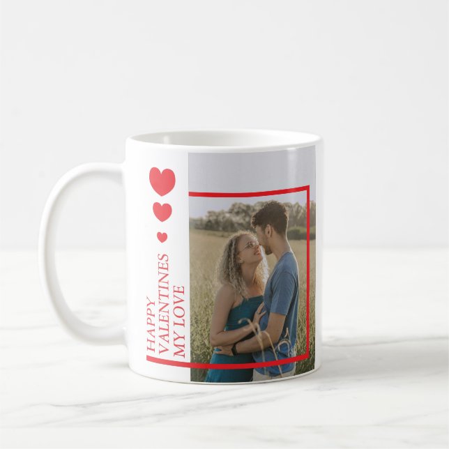 Alla hjärtans dag Hjärtan Anpassad Foto Kaffemugg (Vänster)