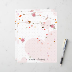Alla hjärtans dag hjärtan blommor brevpapper