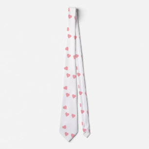 Alla hjärtans dag Hjärtan Handritade Rosa Vita Slips
