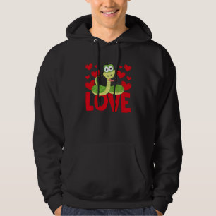 Alla hjärtans dag Hjärtan Kärlek Orm Djur Kvinnor Hoodie