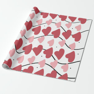 Alla hjärtans dag Hjärtan Krafsiga prickar Mönster Presentpapper