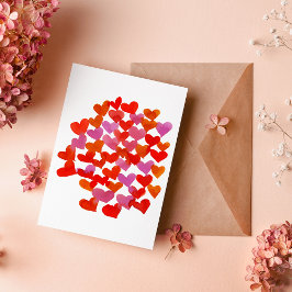 Alla hjärtans dag-hjärtan - rosa och orange kort