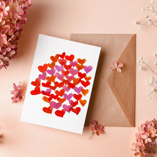 Alla hjärtans dag-hjärtan - rosa och orange kort