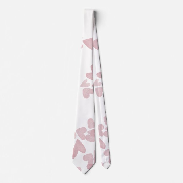 Alla hjärtans dag Hjärtan Vattenfärg Rosa Vitt Slips (Framsida)