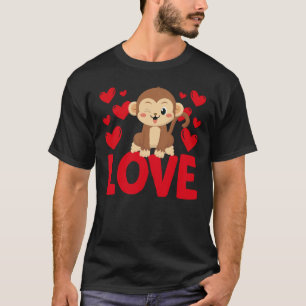 Alla hjärtans dag Hjärtar mot Kärlek-apor T Shirt