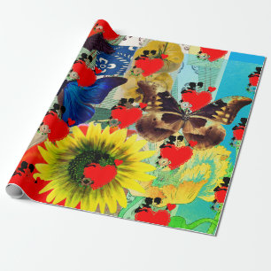 Alla hjärtans dag HJÄRTAR OCH FLOWERS Papprare Presentpapper