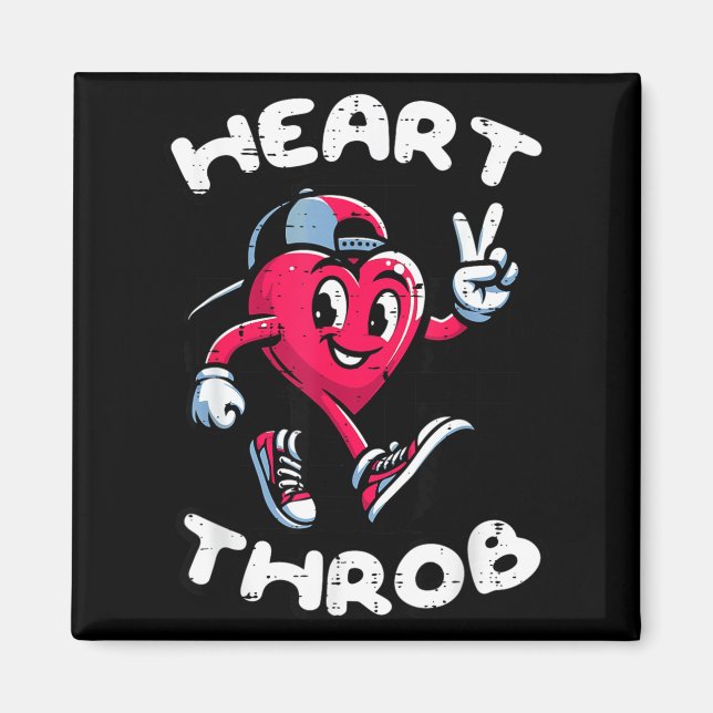Alla hjärtans dag Hjärtklappning Fred Retro Groovy Magnet (Framsidan)