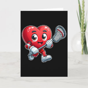 Alla hjärtans dag Hjärtlacrosse Team Spelare Sport Kort