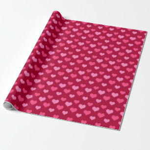 Alla hjärtans dag Hjärtmönster Röd Rosa Presentpapper