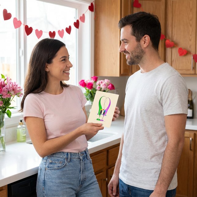 Alla hjärtans dag Hjärttecknad figur Helgkort (Take a look at this wonderfully unique and awesome cartoon Valentine's Day card!)