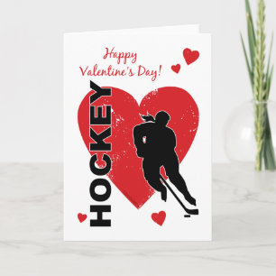 Alla hjärtans dag Hockey Hearts (hona) Helgkort