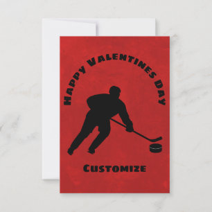 Alla hjärtans dag Hockey Player Child's Card OSA Kort