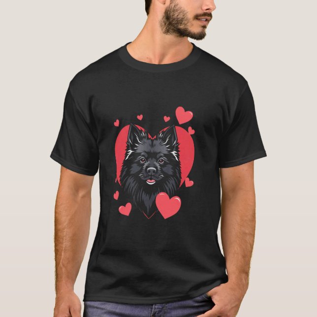 Alla hjärtans dag hund t shirt (Framsida)