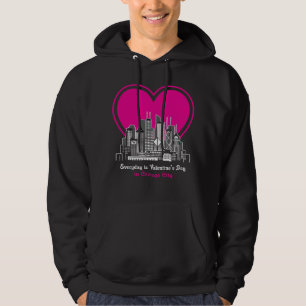 Alla hjärtans dag i Chicago City Hoodie