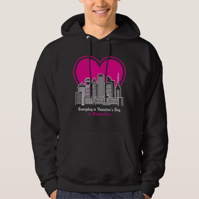 Alla hjärtans dag i Dallas City Hoodie (Framsida)