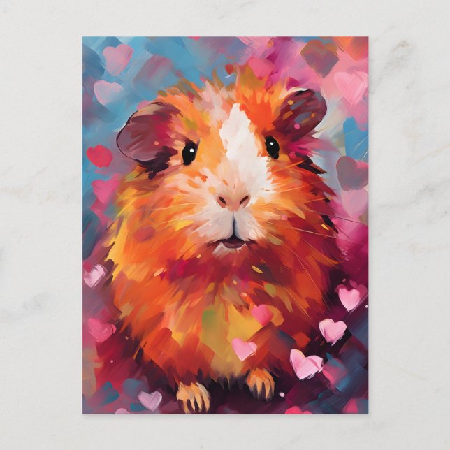 Alla hjärtans dag i Guinea gris Vykort (Framsida)