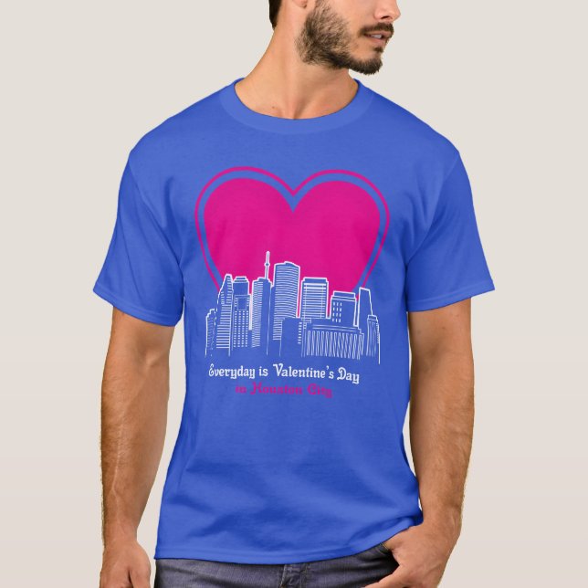 Alla hjärtans dag i Houston City present T Shirt (Framsida)