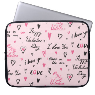 Alla hjärtans dag: "I Kärlek You"-bakgrunden. Laptop Fodral