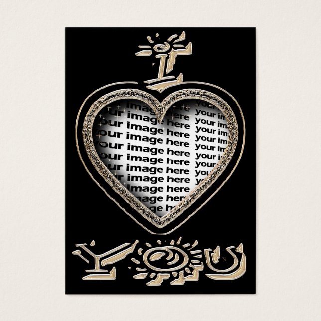 Alla hjärtans dag "I kärlek you" - Valentine Visitkort (Framsidan)