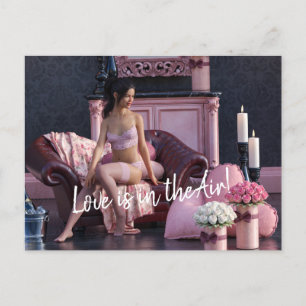 Alla hjärtans dag i Lingerie på soffan Vykort