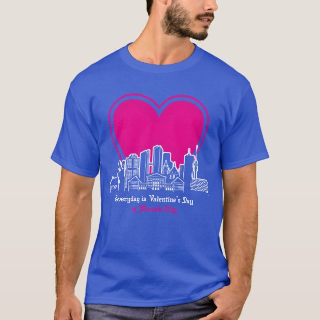 Alla hjärtans dag i München stad vänner T Shirt (Framsida)
