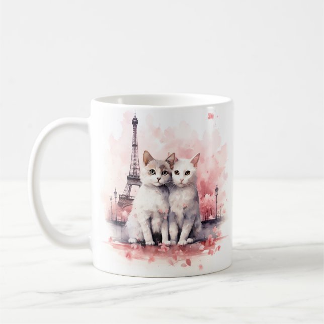 Alla hjärtans dag i Paris - Ett par katter - Mugg (Vänster)