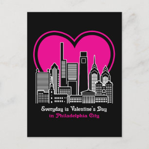 Alla hjärtans dag i Philadelphia City Vykort