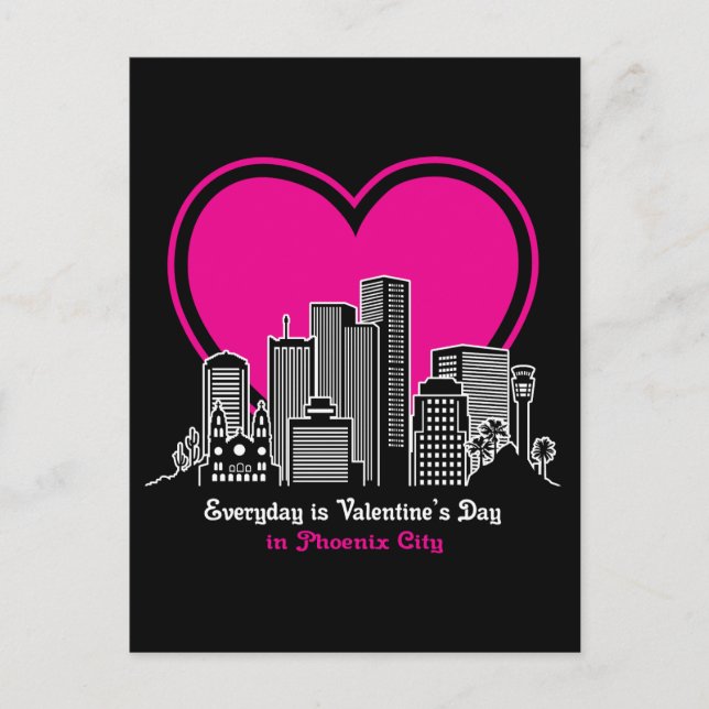 Alla hjärtans dag i Phoenix City Vykort (Framsida)