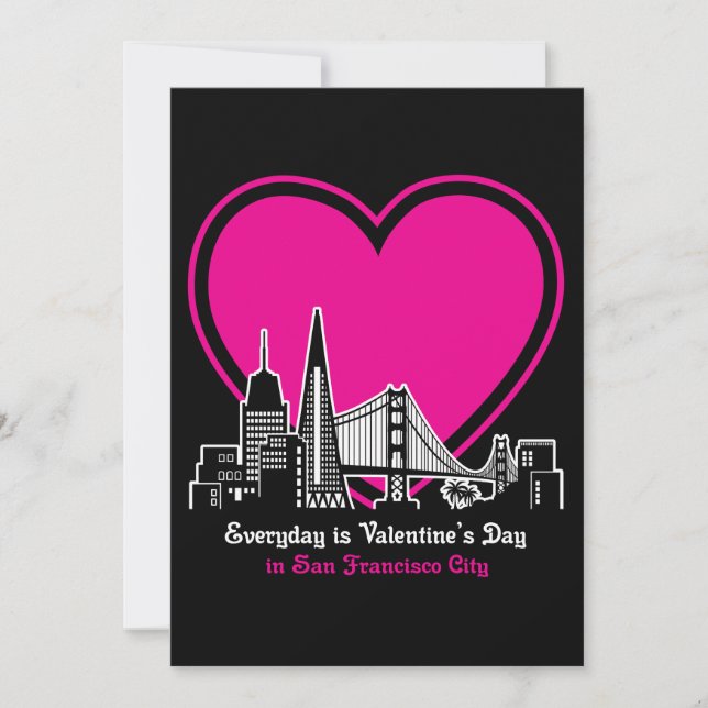 Alla hjärtans dag i San Francisco City Inbjudningar (Framsida)