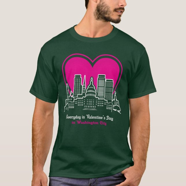 Alla hjärtans dag i Washington City vän T Shirt (Framsida)