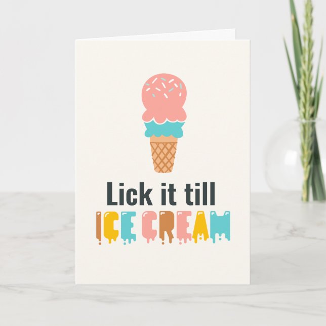 Alla hjärtans dag Ice Cream Joke Funny Helgkort (Framsida)